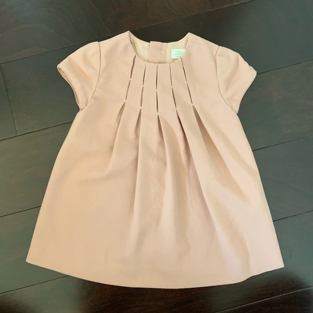 Zara pleated blush pink dress, size 12-18mo